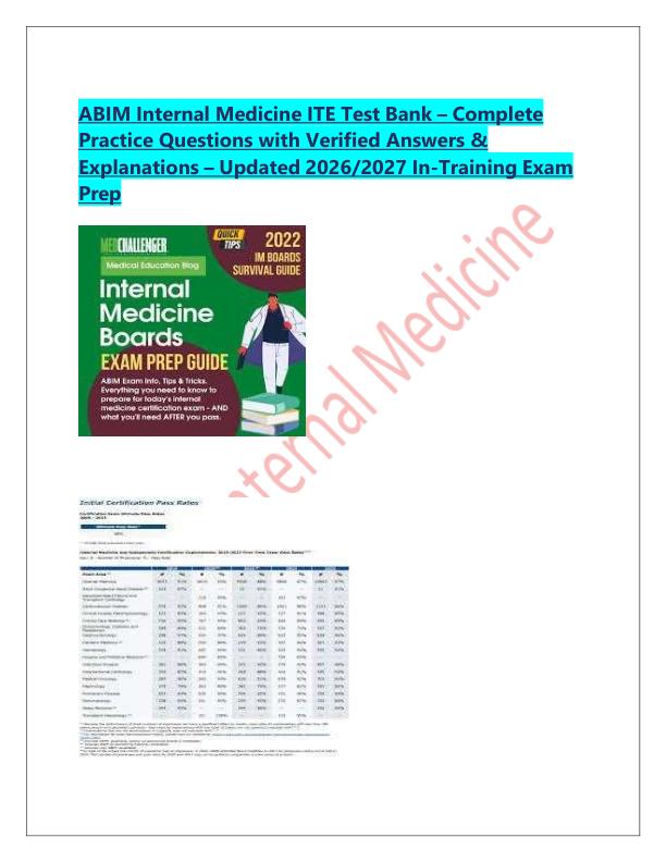 ABIM Internal Medicine ITE Test Bank