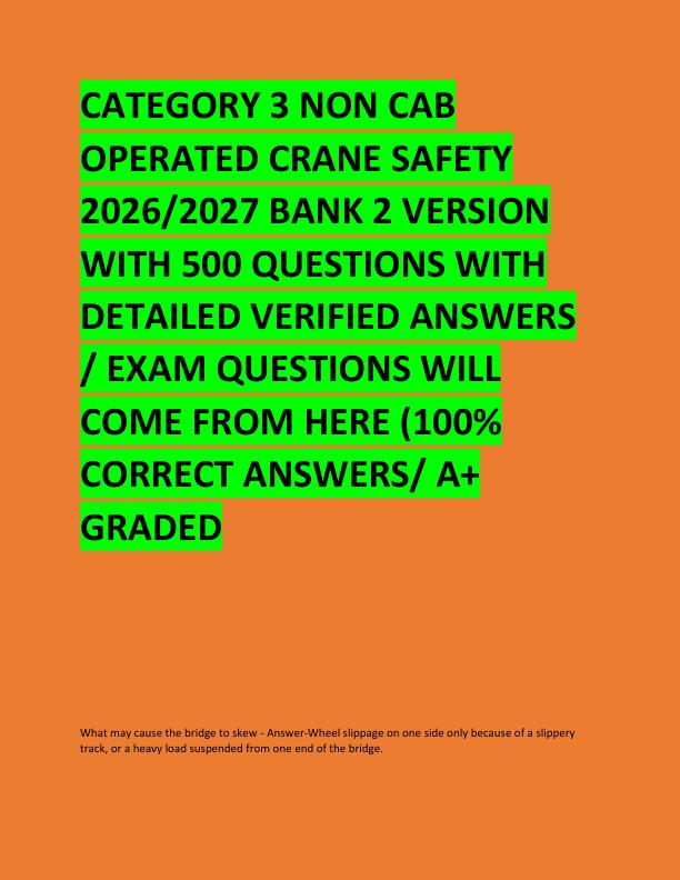 CATEGORY 3 NON CAB OPERATED CRANE SAFETY 2026