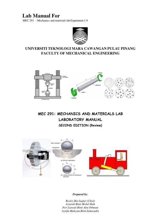 mobile-preview-MEC 291 Mechanics and Materials Lab Laboratory Manual 2nd Edition | Complete Experiments Guide & Lab Report Solutions | A+ Study Resource
