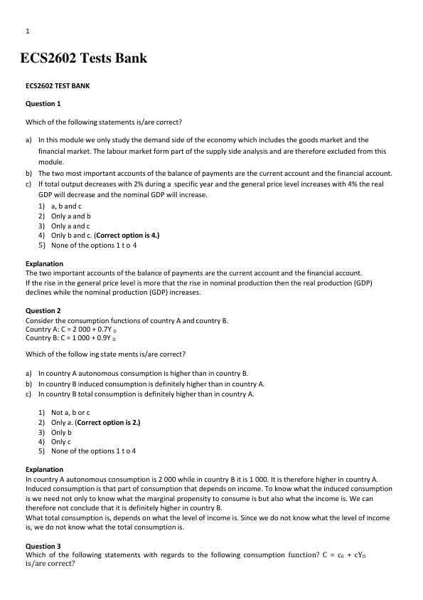 mobile-preview-ECS2602 Macroeconomics Test Bank  Complete Questions & Answers  Exam Prep Guide