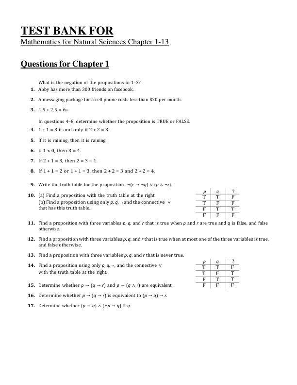 mobile-preview-Mathematics for Natural Sciences Test Bank Complete | Exam Prep & Practice Questions | Verified A+ Resource