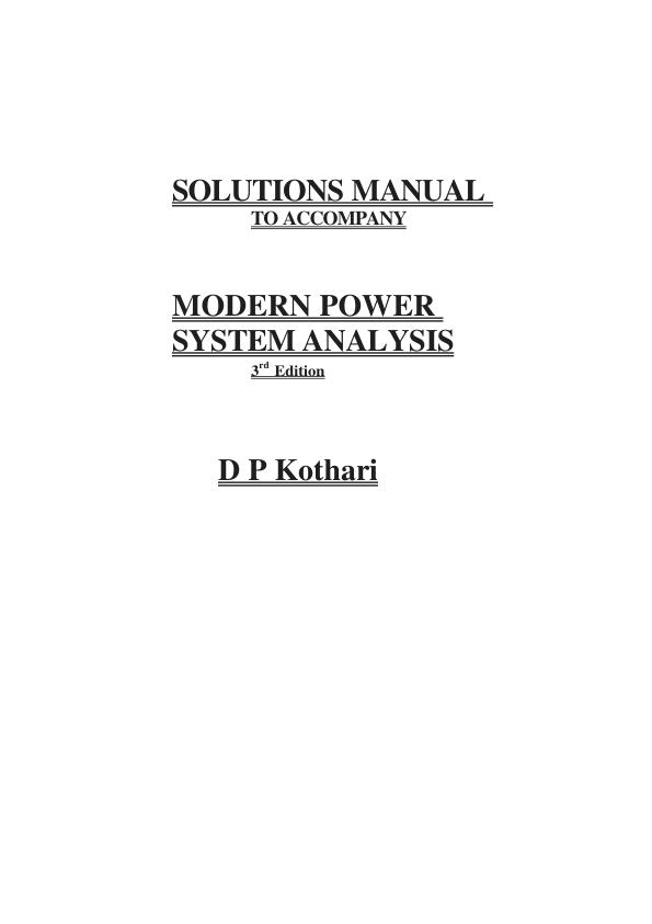 mobile-preview-Solution Manual For Modern Power System Analysis 3rd Edition by D P. kothari | Chapter 2-12 (Complete 100%A+ Guide)