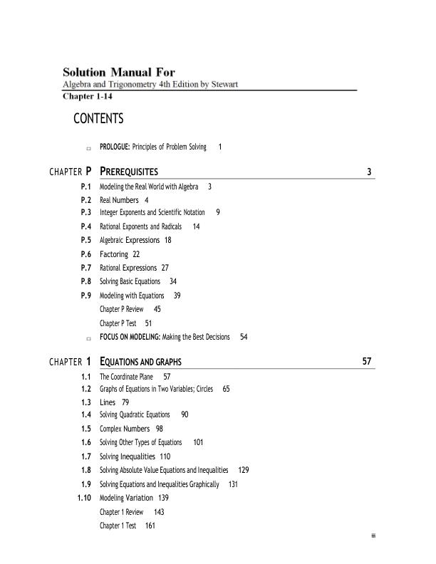 Solution Manual For Algebra and Trigonometry 4th Edition by Stewart | Chapter 1-14