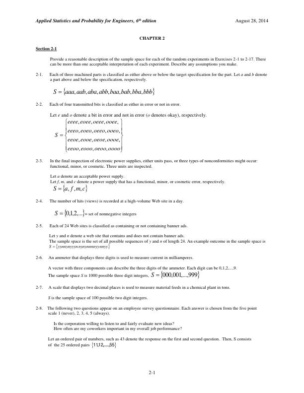 Solution Manual For Applied Statistics and Probability for Engineers, 6th Edition by Douglas C. Montgomery, George C. Runger | Chapter 2-15