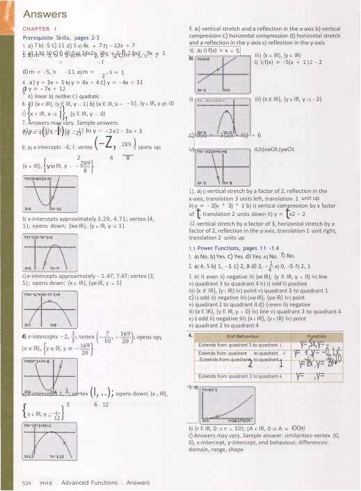 MHR Advanced Functions Answers | (Complete 100%A+ Guide)