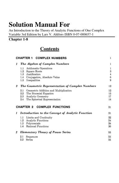 mobile-preview-Solution Manual For An Introduction to the Theory of Analytic Functions of One Complex Variable 3rd Edition by Lars V. Ahlfors Chapter 1-8 | (Complete 100%A+ Guide)