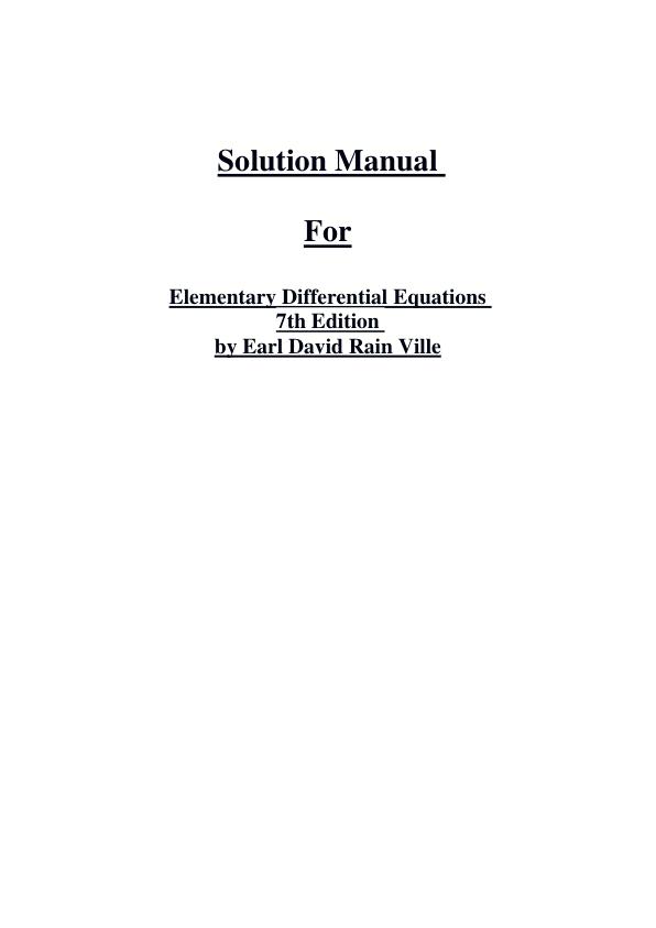 mobile-preview-Solution Manual For Elementary Differential Equations 7th Edition by Earl David Rain Ville | Chapter 1-6