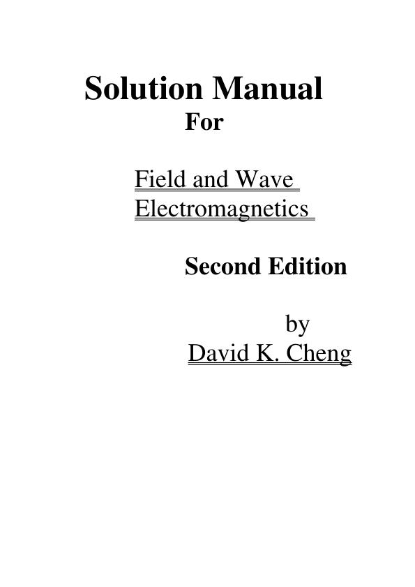 mobile-preview-Solution Manual For Field and Wave Electromagnetics Second Edition by David K. Cheng | Chapter 2-8