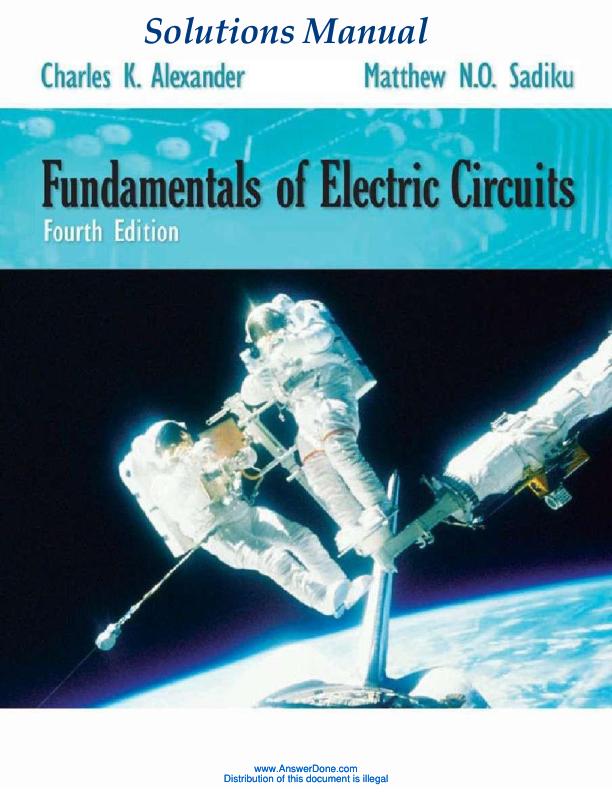 mobile-preview-Solution Manual For Fundamental of Electric Circuits Four Edition by Charles K. Alexander Matthew N.O Sadiku | Chapter 1-19