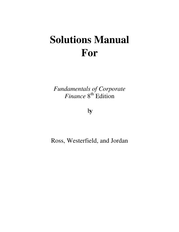mobile-preview-Solution Manual For Fundamentals of Corporates Finances 8th Edition by Ross, Westerfield, and Jordan