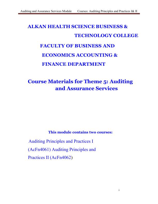 mobile-preview-Course Materials for Exit_Exam_Theme 5 Auditing and Assurance Services