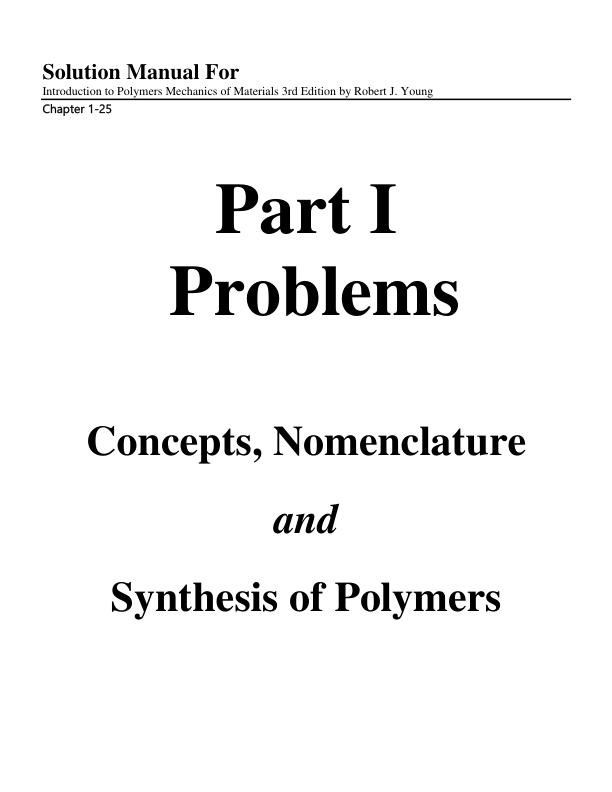 Solution Manual For Introduction to Polymers Mechanics of Materials 3rd Edition by Robert J. Young | Chapter 1-25