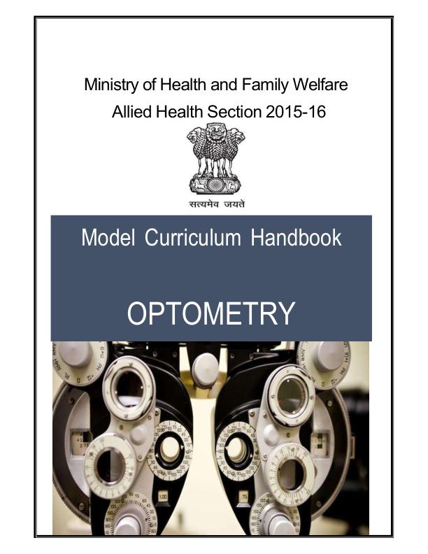 Accredited Model Curriculum Handbook for Optometry | Complete Curriculum Guide | Latest Edition | Comprehensive Study Resource for Students & Educators