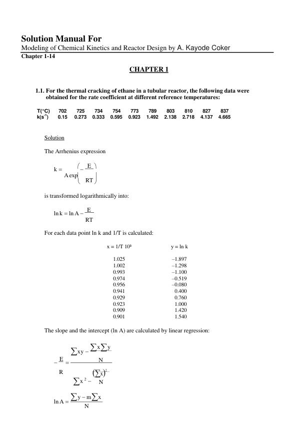 mobile-preview-Solution Manual For Modeling of Chemical Kinetics and Reactor Design by A. Kayode Coker Chapter 1-14 | With Complete Solution Guide A+