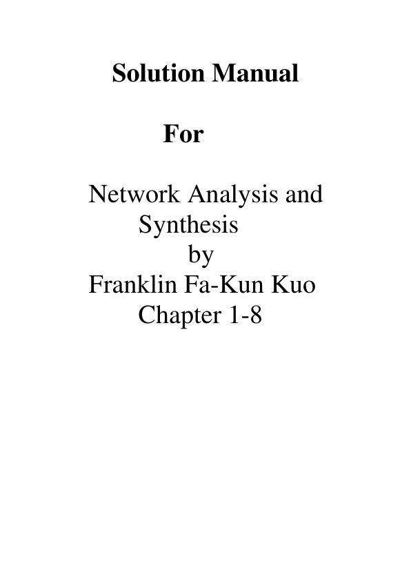 mobile-preview-Solution Manual For Network Analysis and Synthesis by Franklin Fa-Kun Kuo | With Complete Solution Guide A+