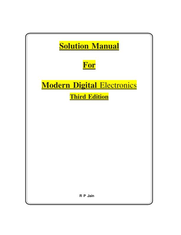 mobile-preview-Solution Manual For Modern Digital Electronics Third Edition R P Jain Chapter 1-14 | With Complete Solution Guide A+