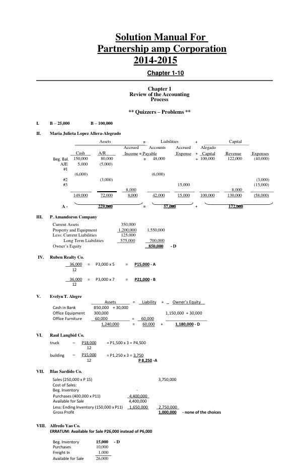 mobile-preview-Solution Manual For Partnership amp Corporation 2014-2015 Chapter 1-10 | With Compelet 100%A+ Guide