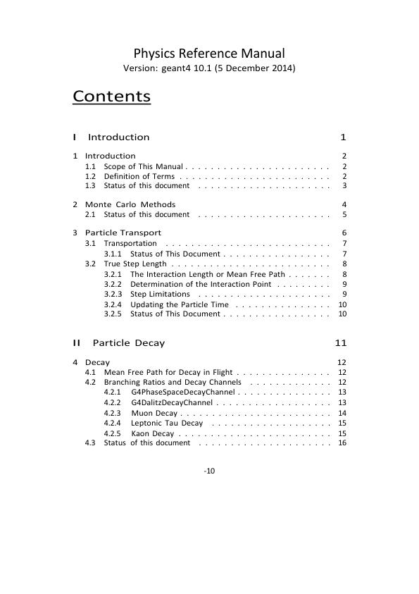 Solution Manual For physics Reference Manual Version geant4 10.1