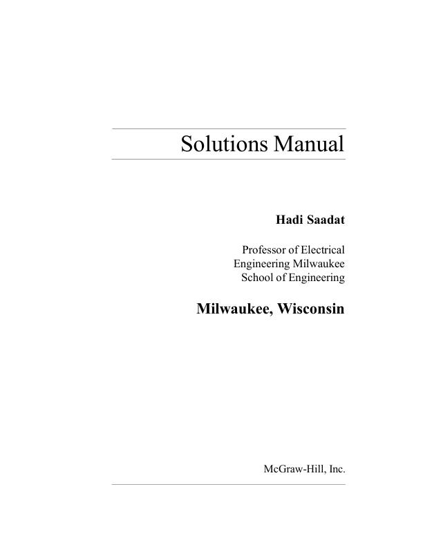 mobile-preview-Solutions Manual Electrical Engineering Milwaukee School of Engineering Milwaukee, Wisconsin McGraw-Hill, Inc Chapter 1-12 | With Complete Solution A+ Guide 