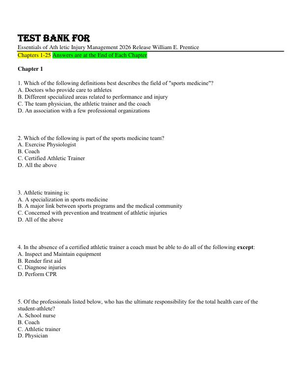mobile-preview-Test Bank For Essentials of Athletic Injury Management 2026 Release William E. Prentice