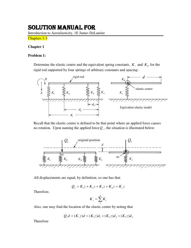 Solution Manual For Introduction to Aeroelasticity, 1E James DeLaurier