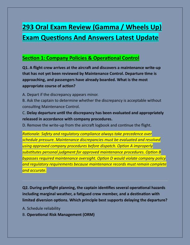 293 Oral Exam Review