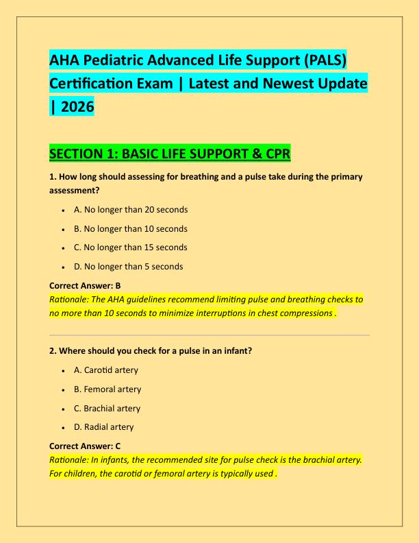 AHA Pediatric Advanced Life Support