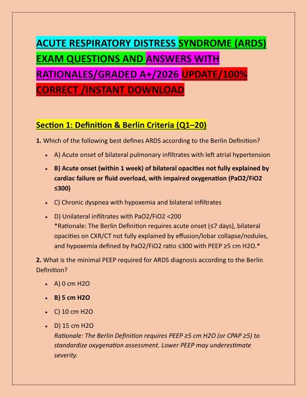 ACUTE RESPIRATORY DISTRESS SYNDROME