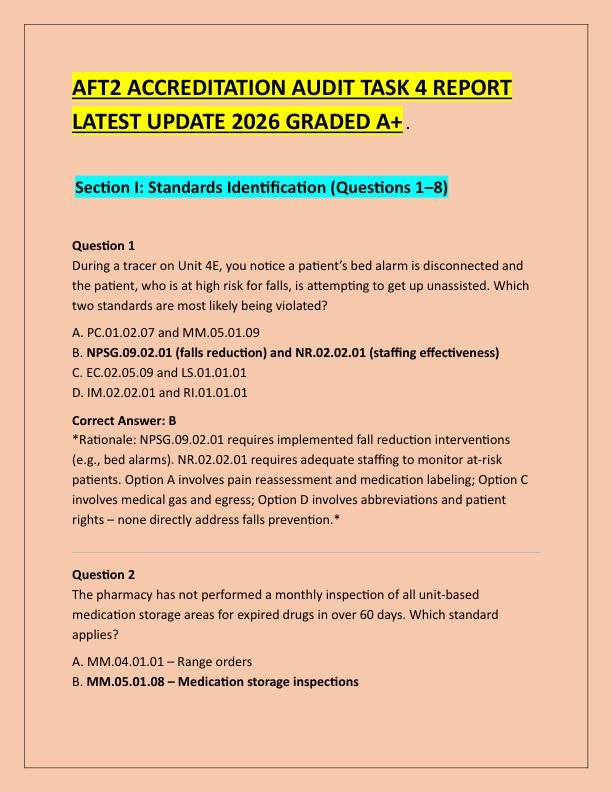 AFT2 ACCREDITATION AUDIT TASK 4 REPORT LATEST UPDATE 2026 GRADED A