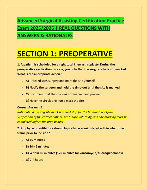 Advanced Surgical Assisting Certification Practice Exam 2025