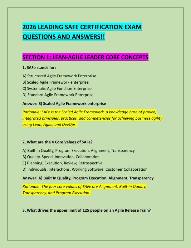 2026 LEADING SAFE CERTIFICATION EXAM QUESTIONS AND ANSWERS