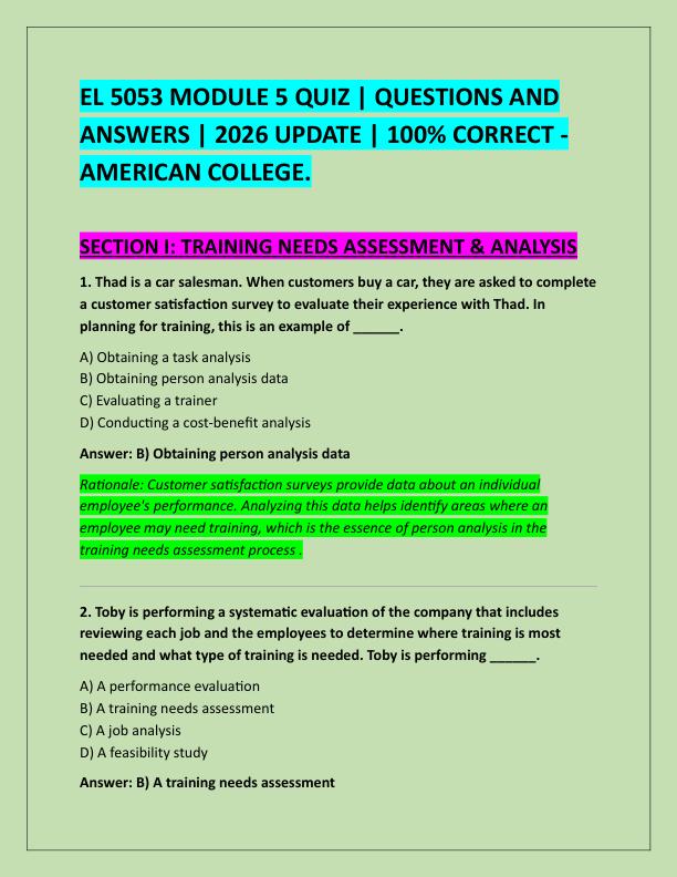 EL 5053 MODULE 5 QUIZ