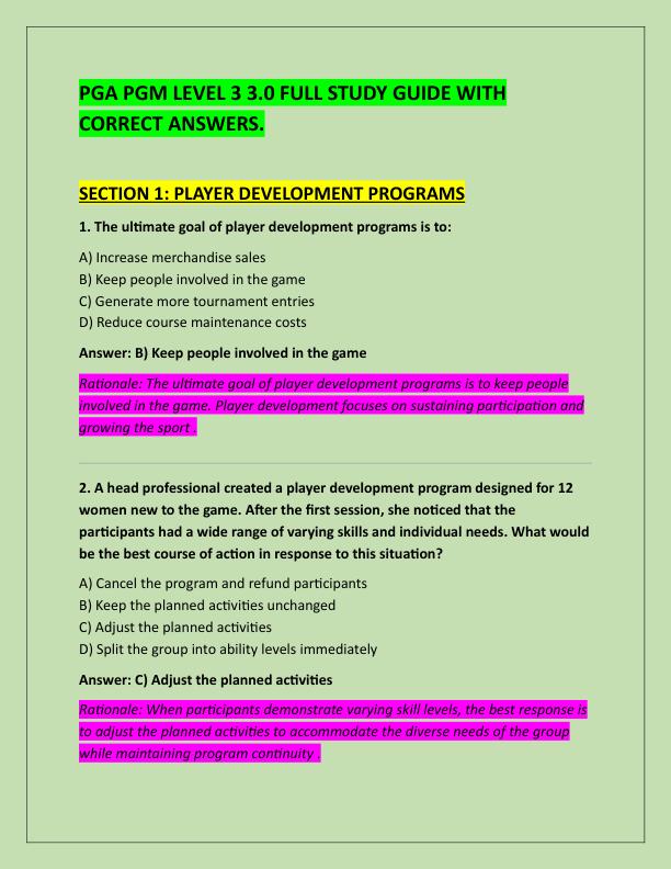 PGA PGM LEVEL 3 3