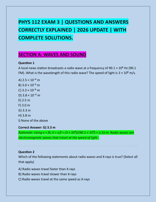 PHYS 112 EXAM 3