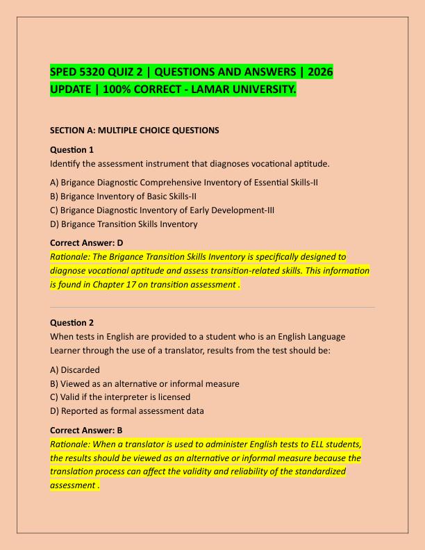 SPED 5320 QUIZ 2