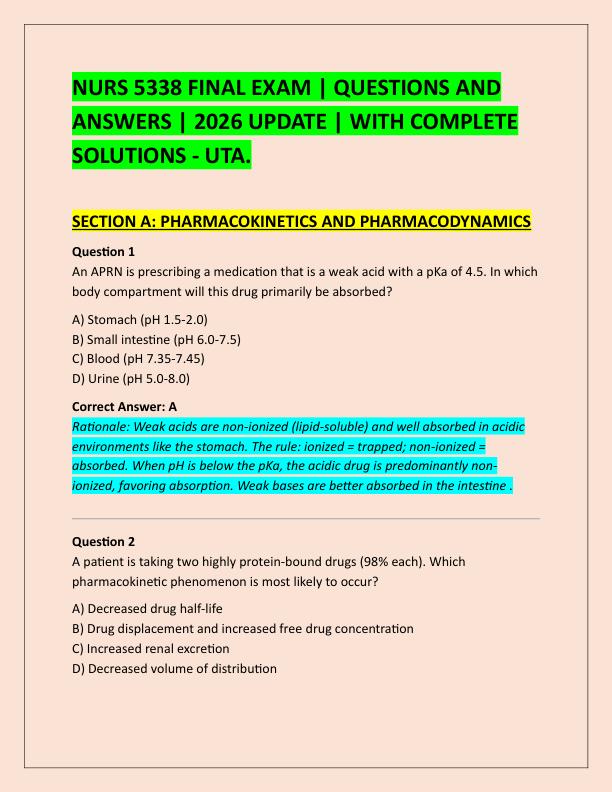 NURS 5338 FINAL EXAM