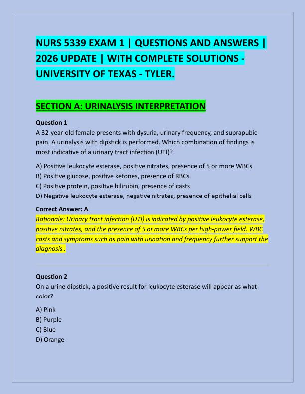 NURS 5339 EXAM 1