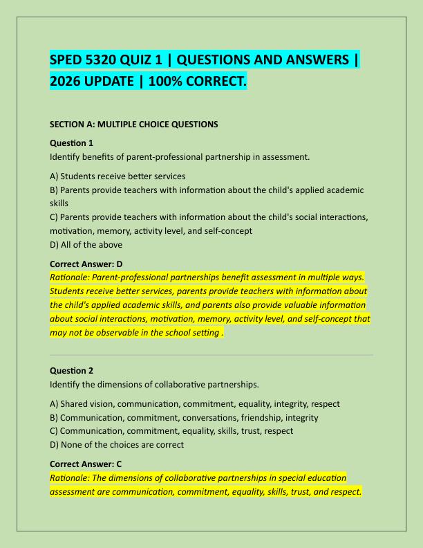 SPED 5320 QUIZ 1