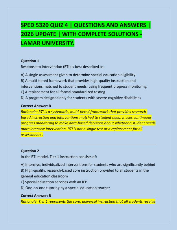 SPED 5320 QUIZ 4