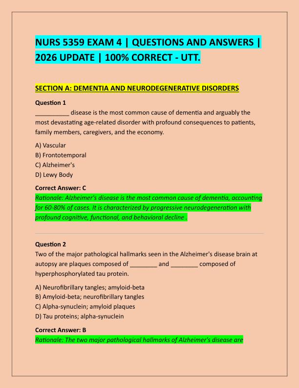 NURS 5359 EXAM 4