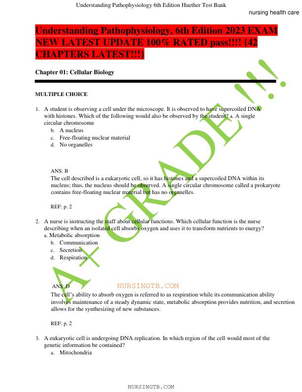 Huether and McCances Understanding Pathophysiology 2nd CANADIAN Edition Power Kea Test bank  All Chapters.pdf