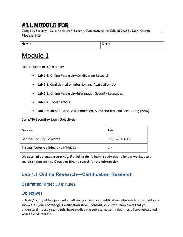 All Module For CompTIA Security+ Guide to Network Security Fundamentals 8th Edition 2025 by Mark Ciampa.pdf