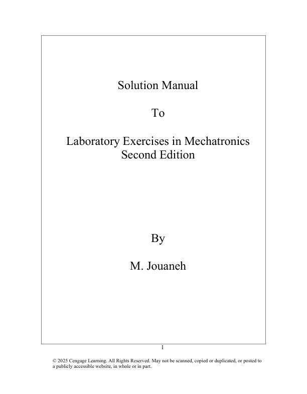 Solution Manual To Laboratory Exercises in Mechatronics 2nd Edition 2025 by Musa Jouaneh.pdf