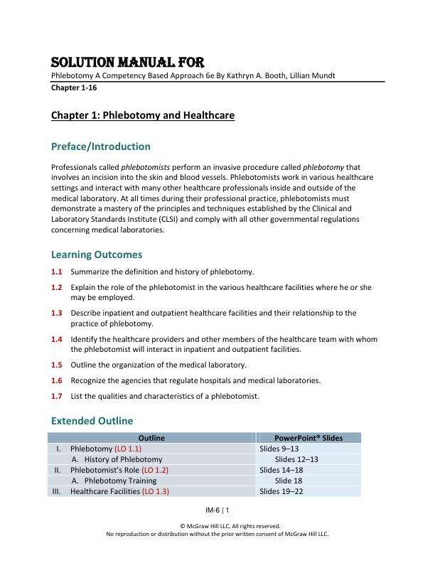 Solution Manual For Phlebotomy A Competency Based Approach 6th Edition By Kathryn A. Booth, Lillian Mundt Chapter 1-16.pdf