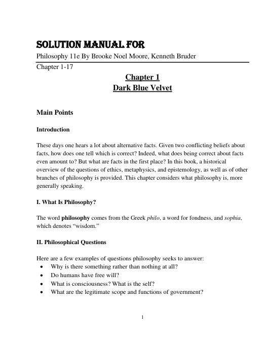 Solution Manual For Philosophy 11th Edition By Brooke Noel Moore, Kenneth Bruder Chapter 1-17.pdf