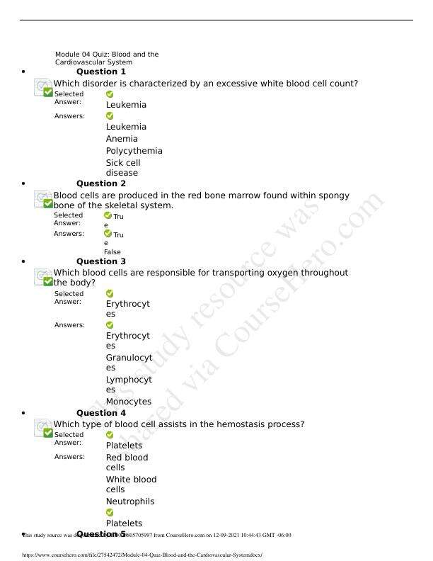 Module 04 Quiz Blood and the Cardiovascular System.pdf