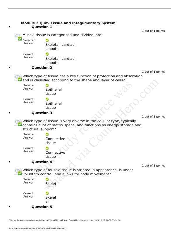 Module 2 Quiz 1 Tissue and Integumentary System.pdf