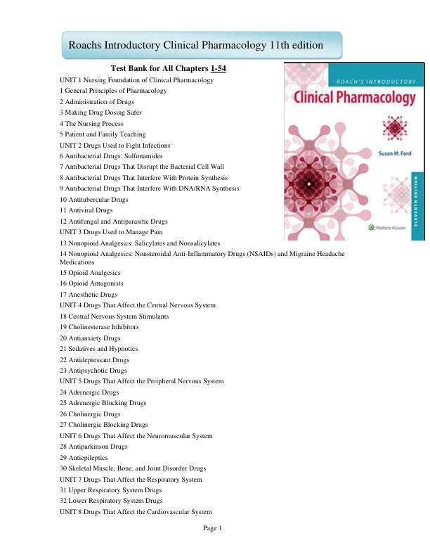 Roachs Introductory Clinical Pharmacology 11th edition testbank Complete TestBank Chapter 1-54.pdf