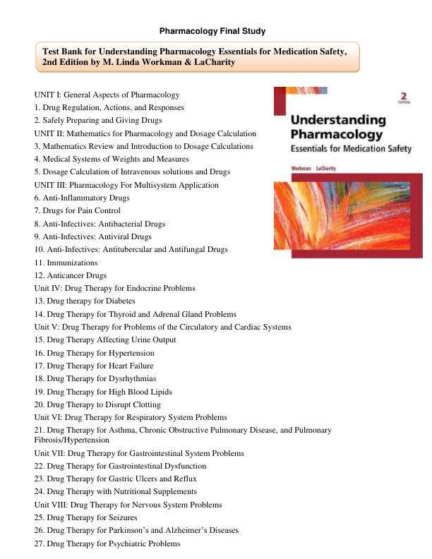 Test Bank for Understanding Pharmacology Essentials for Medication Safety, 2nd Edition by M. Linda Workman & LaCharity.pdf