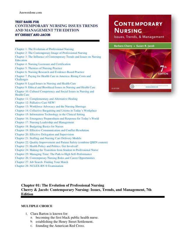 Test Bank For Contemporary Nursing Issues Trends And Management 7th Edition By Cherry And Jacob Chapter 1-28.pdf